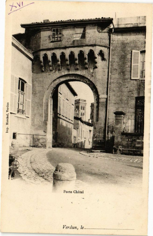 Carte postale ancienne Verdun - Porte Chatel à Verdun