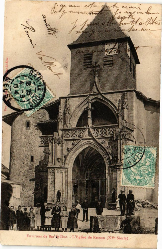 Carte postale ancienne Environs de Bar-le-Duc - L'Eglise de Resson à Bar-le-Duc