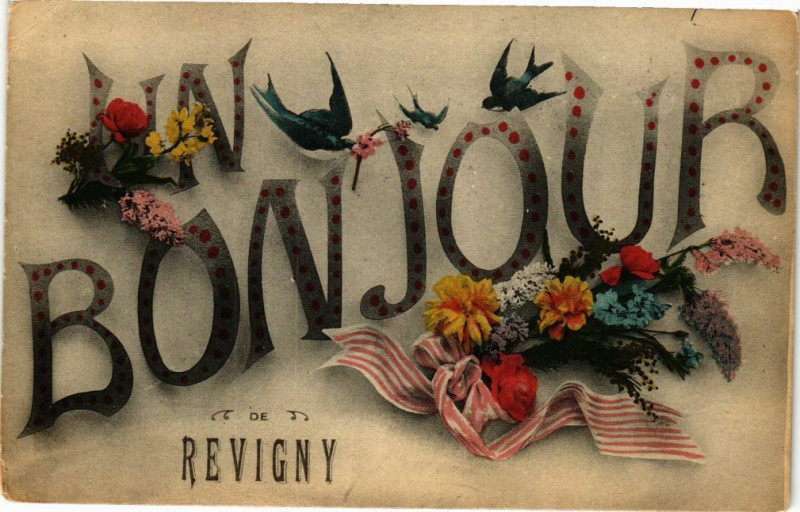Carte postale ancienne Un Bonjour de Revigny