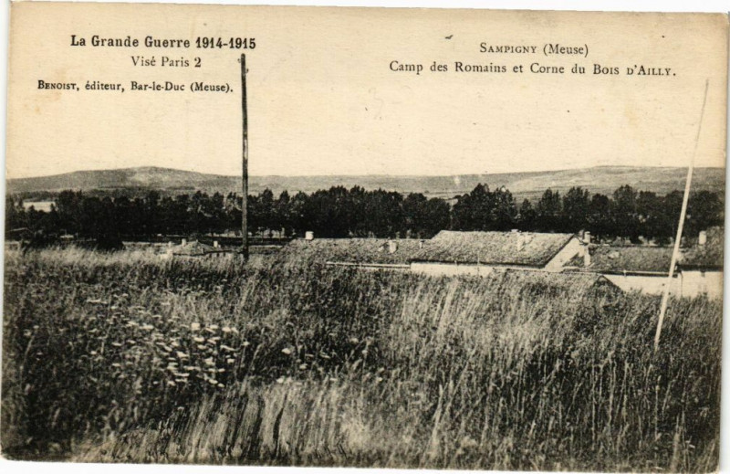 Carte postale ancienne Sampigny - Camp des Romains et Corne du Bois d'Ailly à Sampigny