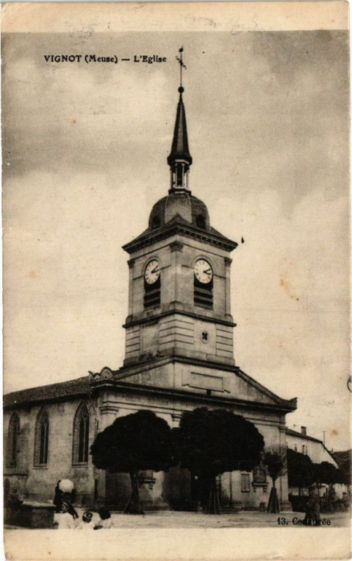 Carte postale ancienne Vignot - L'Eglise à Vignot