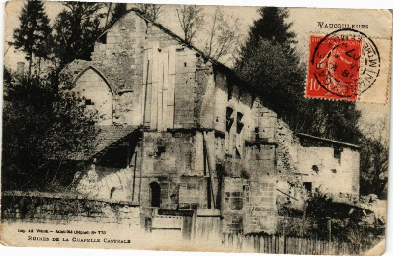 Carte postale ancienne Vaucouleurs - Ruines de la Chapelle Castrale à Vaucouleurs