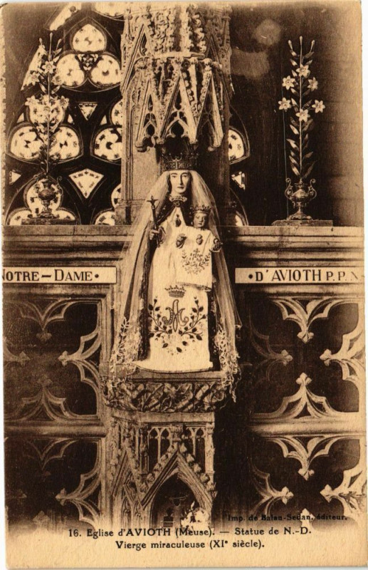 Carte postale ancienne Eglise d'Avioth - Statue de N.-D. à Avioth