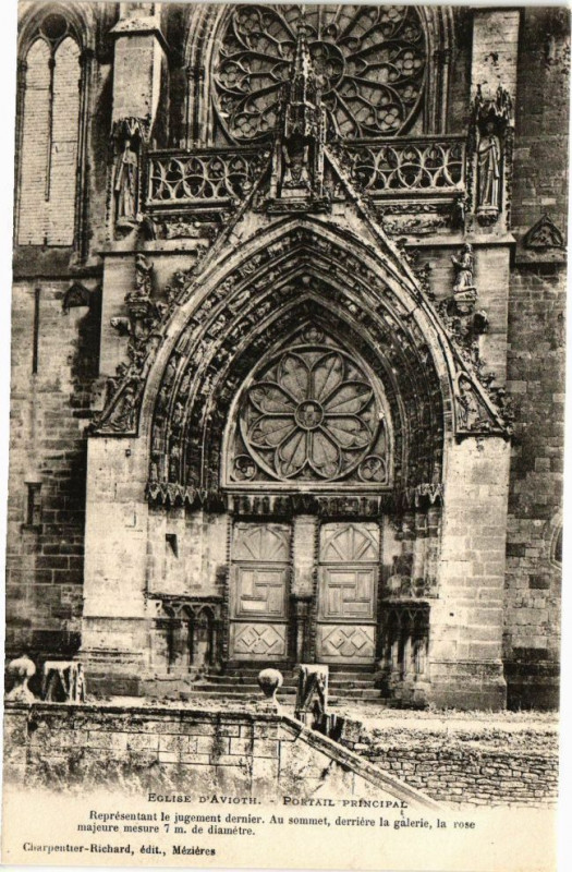 Carte postale ancienne Eglise d'Avioth - Portail Principal à Avioth