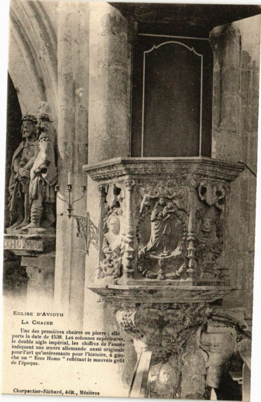 Carte postale ancienne Eglise d'Avioth - La Chaire à Avioth