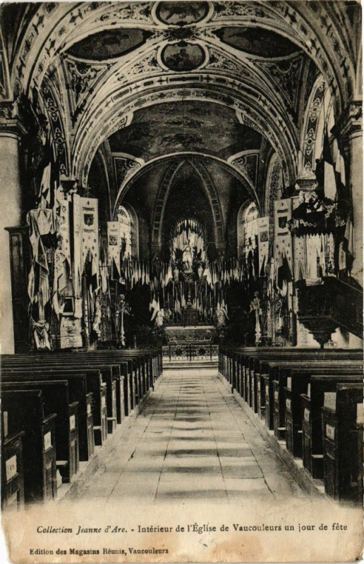 Carte postale ancienne Collection de Jeanne d'Arc - Intérieur de l'Eglise de Vaucouleurs à Vaucouleurs