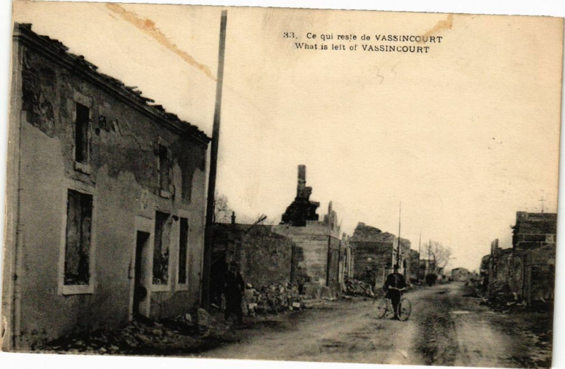 Carte postale ancienne Ce qui reste de Vassincourt à Vassincourt
