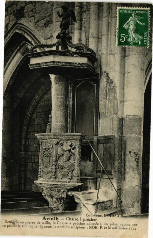Carte postale ancienne Avioth - Chaire á précher à Avioth