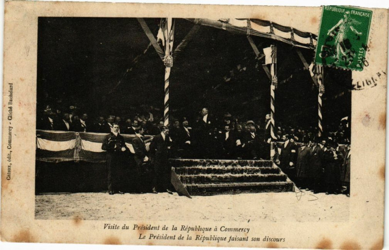 Carte postale ancienne Visite du Président de la République á Commercy à Commercy