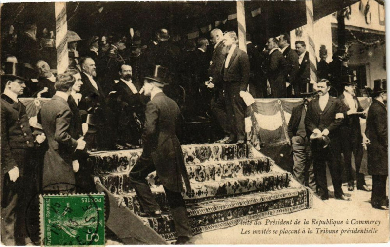 Carte postale ancienne Visite du Président de la République á Commercy à Commercy