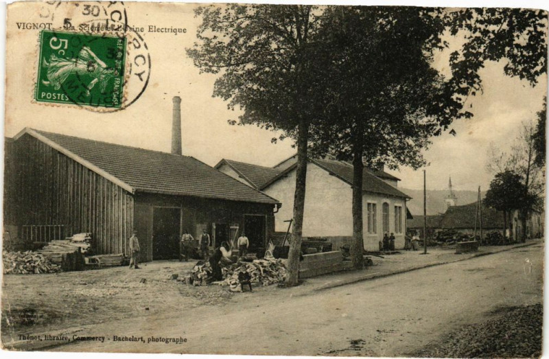 Carte postale ancienne Vignot-La Sciérge et l'Usine Electrique à Vignot