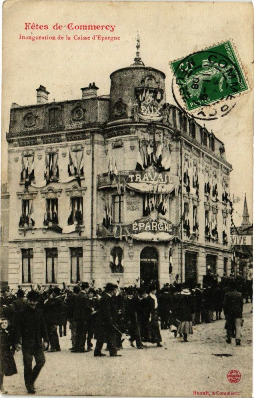 Carte postale ancienne Fétes de Commercy-Inauguration de la Caisse d'Epargne à Commercy