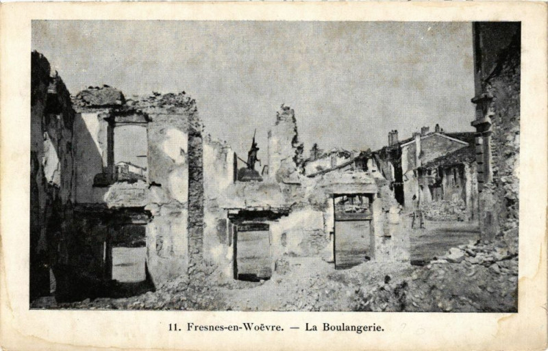 Carte postale ancienne Fresnes en Woevre-La Boulangerie à Fresnes-en-Woëvre