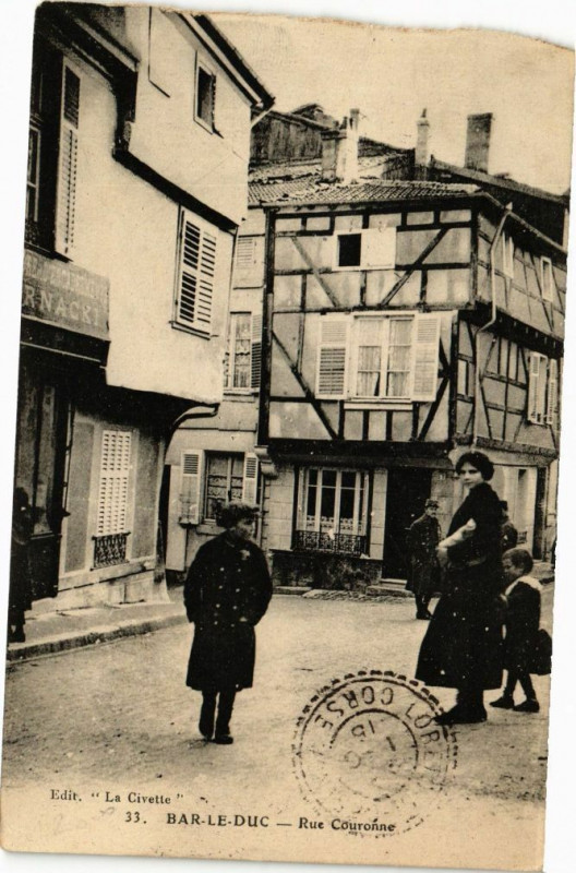 Carte postale ancienne Bar le Duc-Rue Couronne à Bar-le-Duc