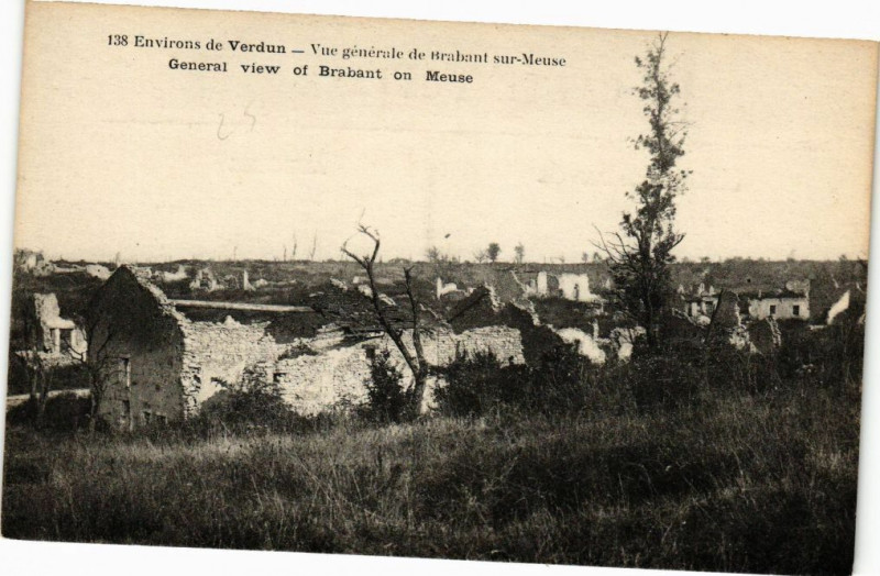 Carte postale ancienne Verdun-Vue générale de Brabant sur Meuse à Verdun
