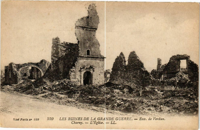 Carte postale ancienne Verdun-Charny-L'Eglise à Verdun