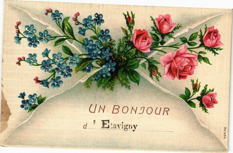 Carte postale ancienne Un Bonjour d'Etavigny