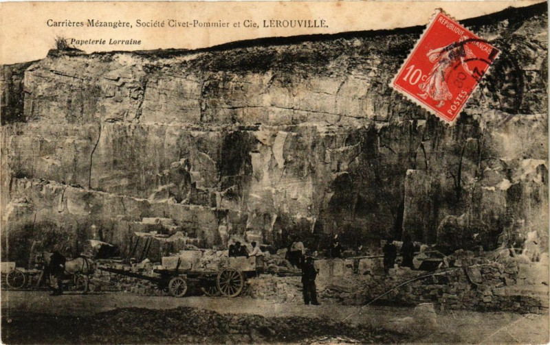 Carte postale ancienne Lérouville-Carréres Mézangére-Sociéte Civet Pommier et Cie à Lérouville