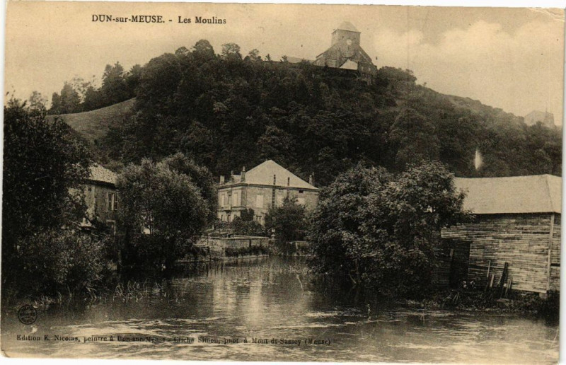 Carte postale ancienne Dun sur Meuse-Les Moulins à Dun-sur-Meuse