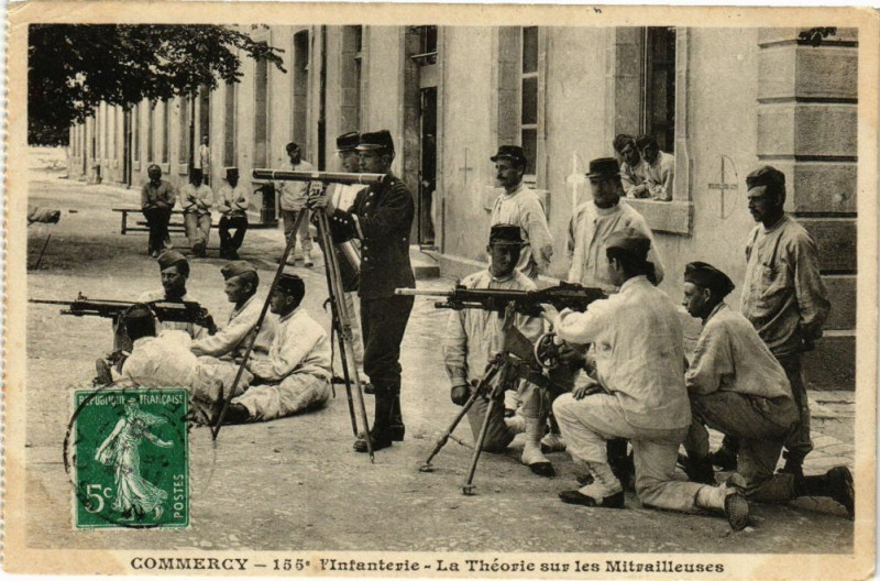 Carte postale ancienne Commercy-La Théorie sur les Mitrailleuses à Commercy