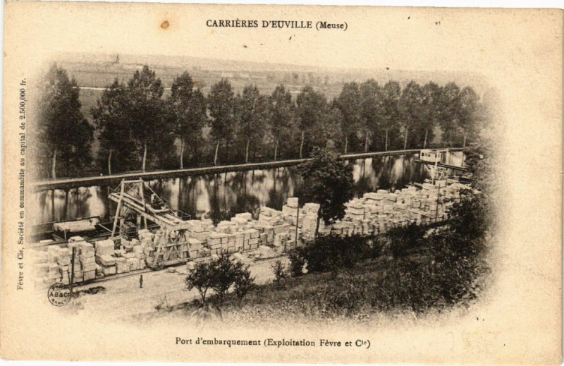 Carte postale ancienne Carriéres d'Euville-Port d'embarquement à Euville
