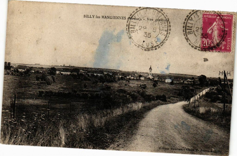 Carte postale ancienne Billy les Mangiennes-Vue générale à Mangiennes