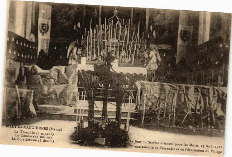 Carte postale ancienne Billy les Mangiennes-La tranchée à Mangiennes
