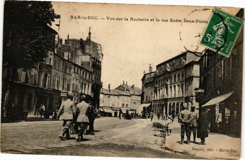 Carte postale ancienne Bar le Duc-Vue sur la Rochelle et la rue Entre Deux Ponts à Bar-le-Duc