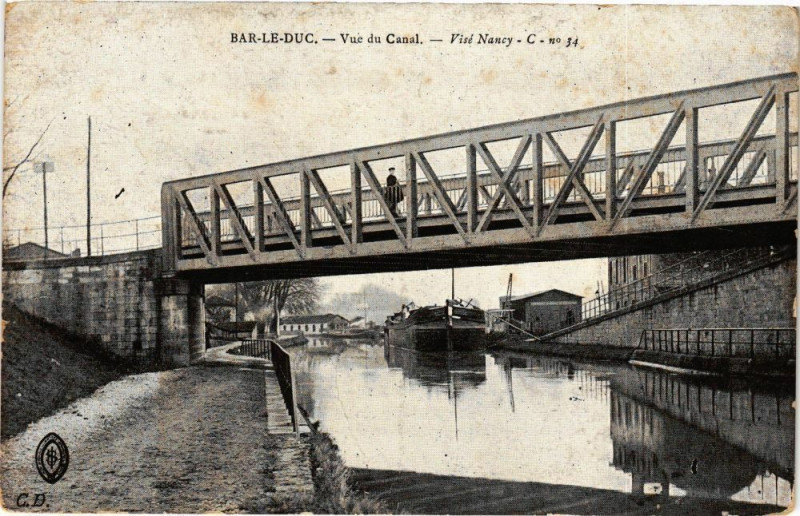 Carte postale ancienne Bar le Duc-Vue du Canal à Bar-le-Duc