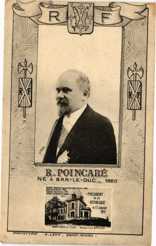 Carte postale ancienne Bar le Duc-Président de la République-R. Poincaré à Bar-le-Duc