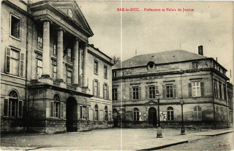 Carte postale ancienne Bar le Duc-Préfecture et Palais de Justice à Bar-le-Duc