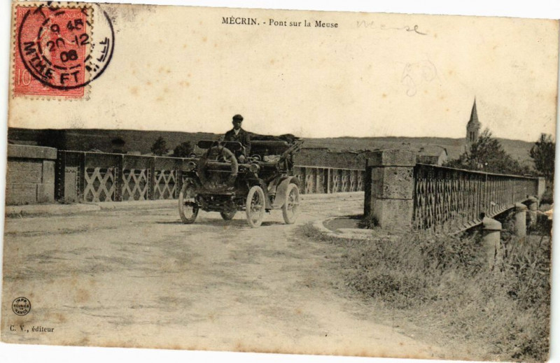 Carte postale ancienne Mécrin-Pont sur la Meuse à Mécrin