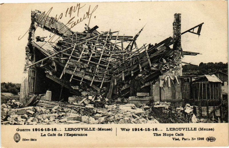 Carte postale ancienne Lerouville-Le Café de l'Espérance à Lérouville