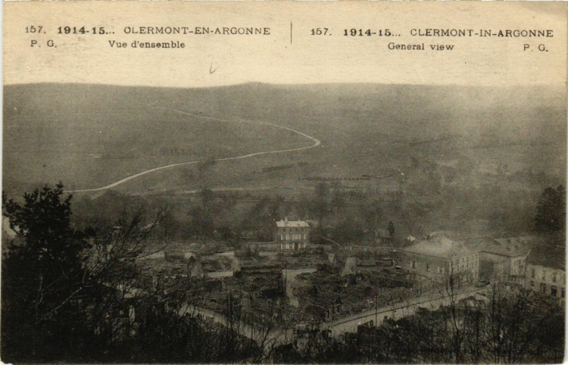 Carte postale ancienne Clermont en Argonne-Vue d'ensemble à Clermont-en-Argonne