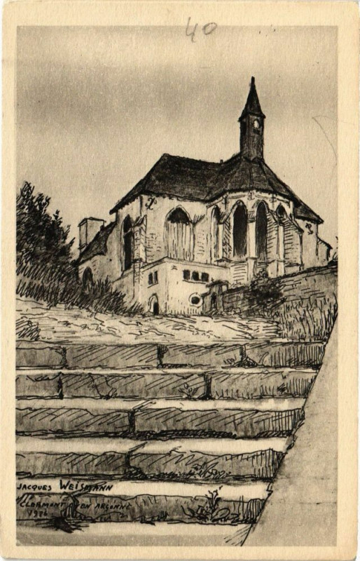 Carte postale ancienne Clermont en Argonne-L'Eglise à Clermont-en-Argonne