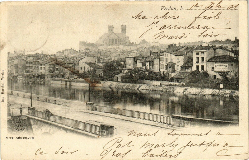 Carte postale ancienne Verdun-Vue générale à Verdun