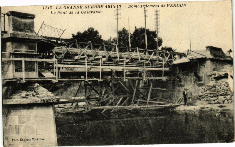 Carte postale ancienne Verdun-Le Pont de la Galavaude à Verdun