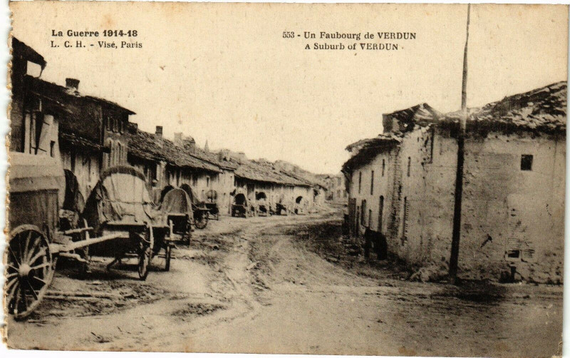 Carte postale ancienne Un Faubourg de Verdun à Verdun