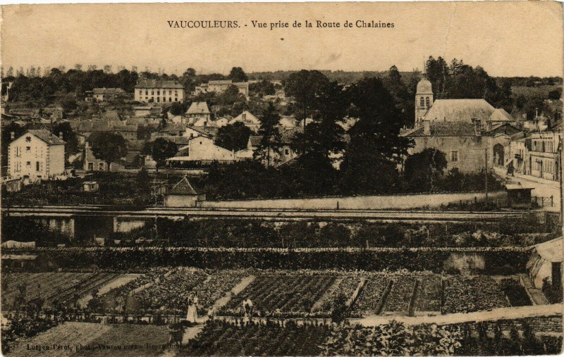 Carte postale ancienne Vaucouleurs-Vue prise de la Route de Chalaines à Chalaines