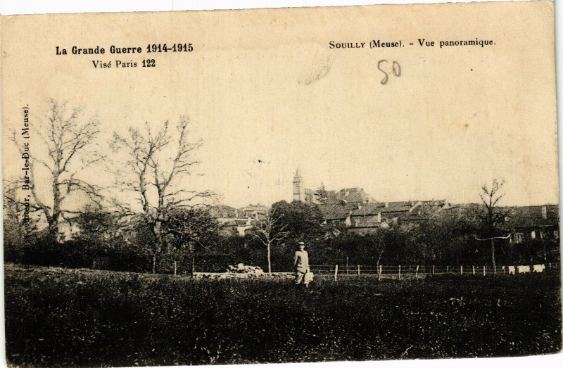 Carte postale ancienne Souilly-Vue panoramique à Souilly