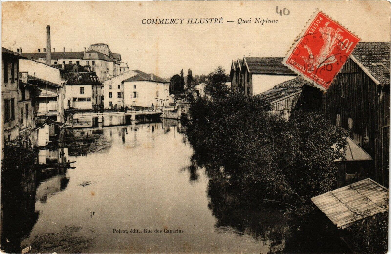 Carte postale ancienne Commercy-Quai Neptune à Commercy