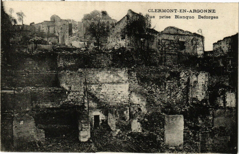 Carte postale ancienne Clermont en Argonne-Vue prise Blanquo Deforges à Clermont-en-Argonne