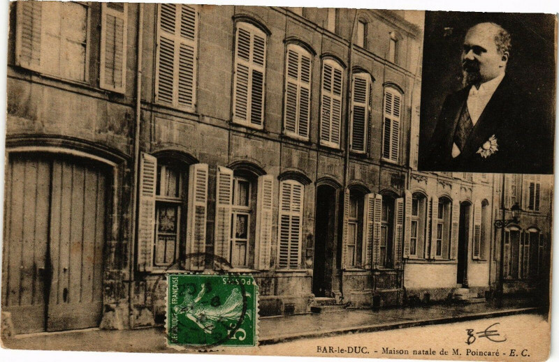 Carte postale ancienne Bar le Duc-Maison natale de M. Poincaré à Bar-le-Duc