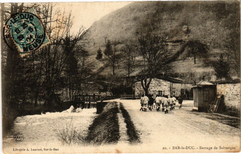 Carte postale ancienne Bar le Duc-Barrage de Salvanges à Bar-le-Duc