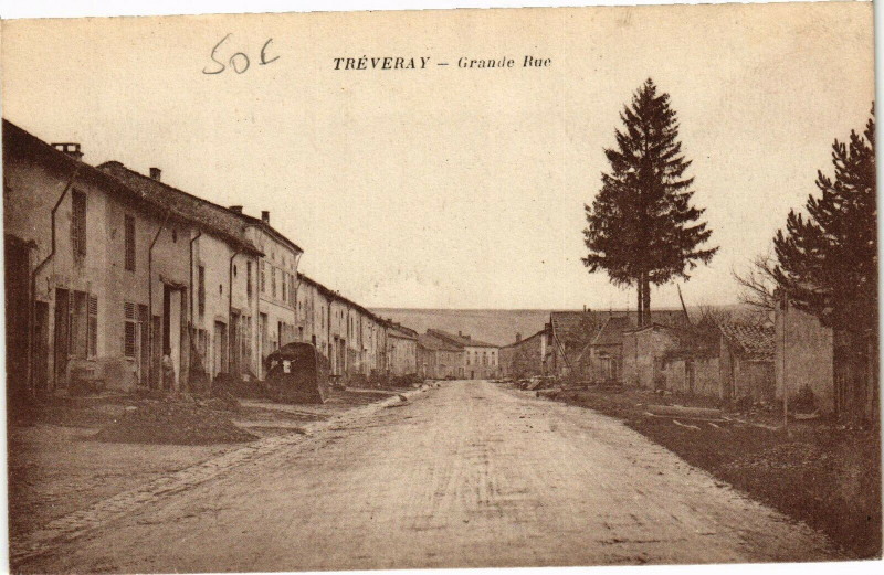 Carte postale ancienne Tréveray-Grande Rue à Tréveray