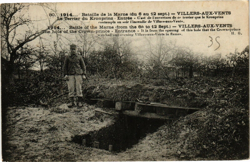 Carte postale ancienne Bataille de la Marne-Villers aux Vents à Villers-aux-Vents