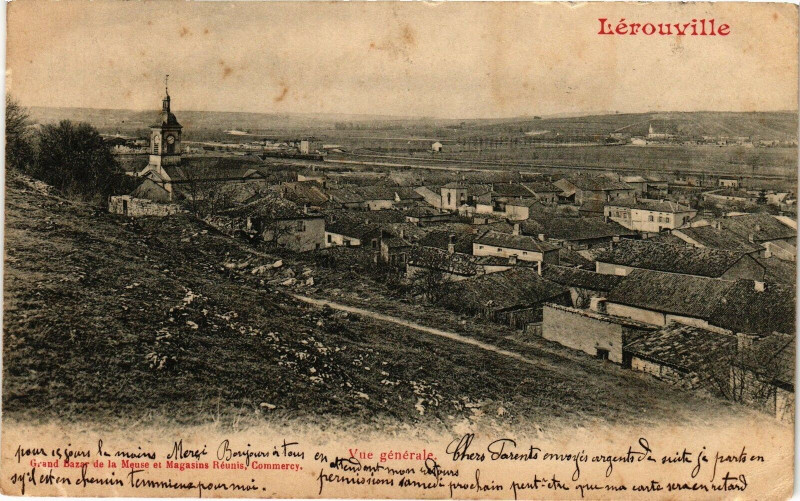 Carte postale ancienne Lérouville -Grand Bazar de la Meuse et Magasins Rénnis,Commercy à Lérouville