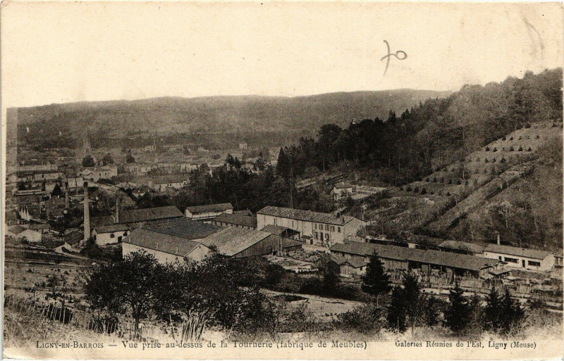Carte postale ancienne Ligny-en-Barrois - Vue prise au-dessus de la Tournaire (fabrique .. à Ligny-en-Barrois