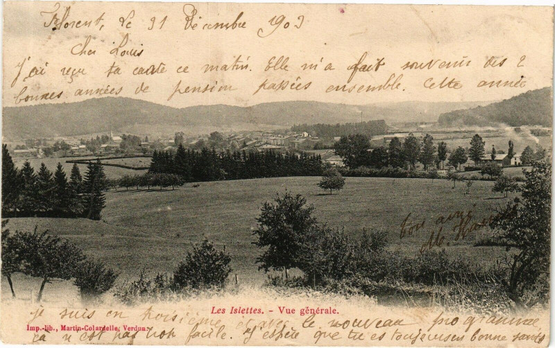 Carte postale ancienne Les Islettes - Vue générale aux Islettes