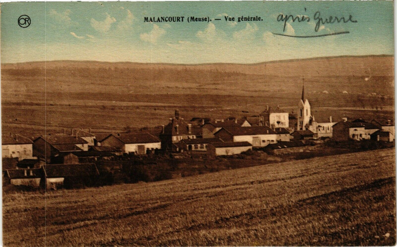 Carte postale ancienne Malancourt (Meuse) - Vue générale à Malancourt
